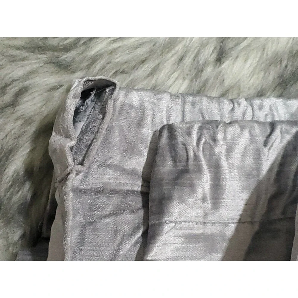 1 DKNY Silver Room Darkening Velvet Rod Pocket Lining Insulated Curtain Panel